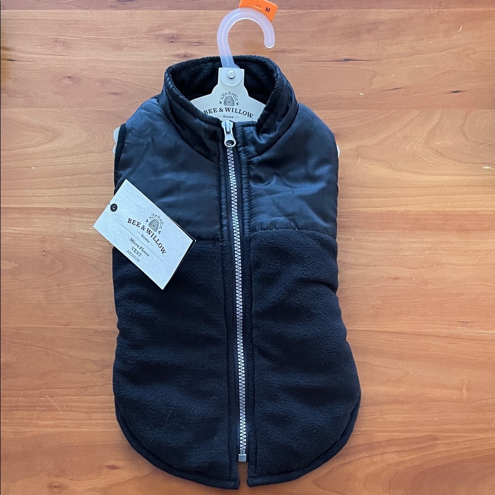 Bee & Willow Black Fleece Dog Vest, Size M